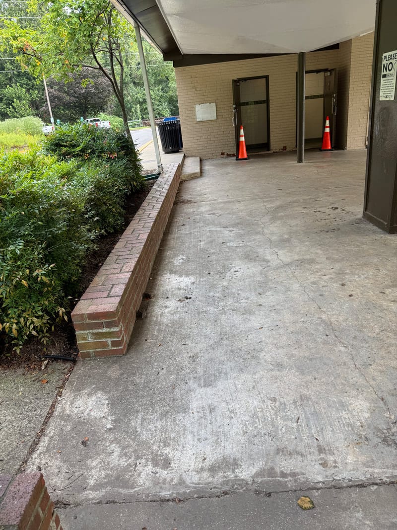 The park service building at Bluemont Park's main shelter, with a staff-only office
