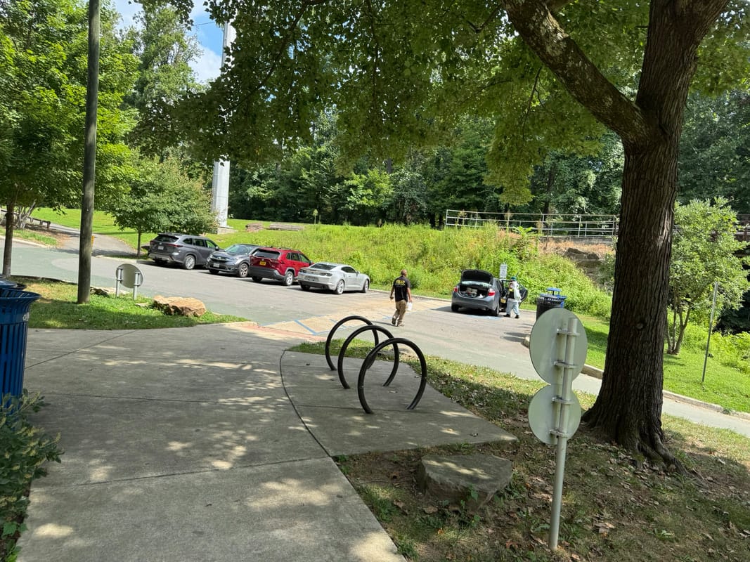 One accessible parking space near the main picnic area at Glencarlyn Park