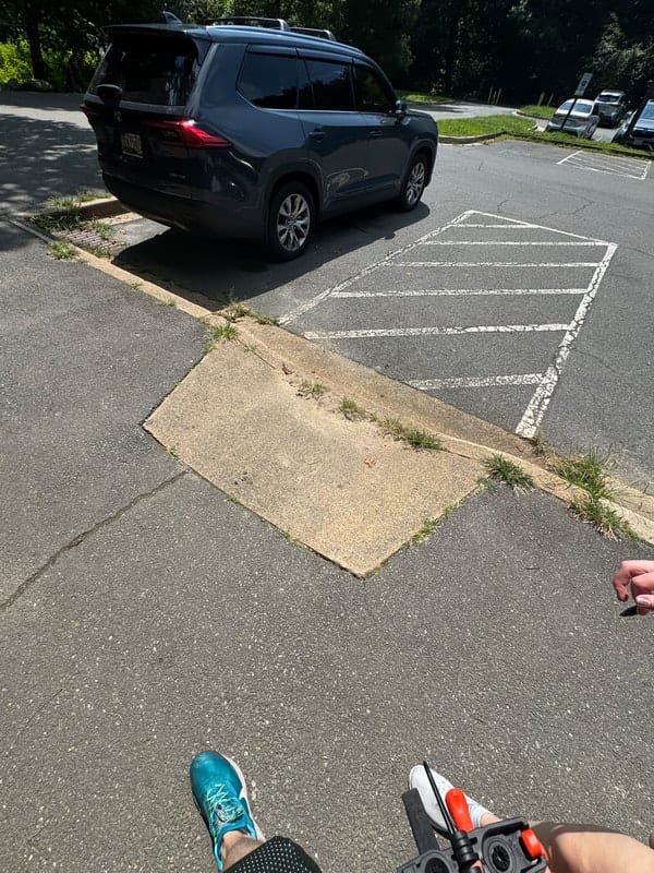 Accessible parking near the trail entrance to the visitor center at Great Falls National Park