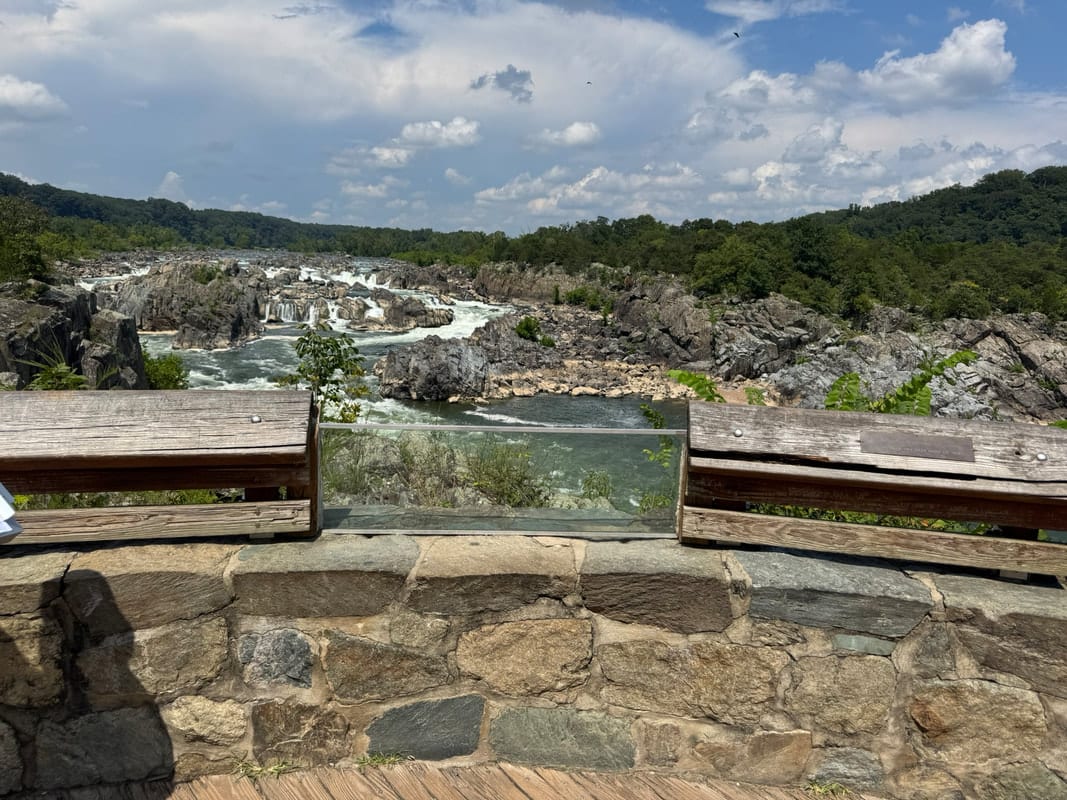 The designated accessible viewing area of the falls at Overlook 3 in Great Falls National Park