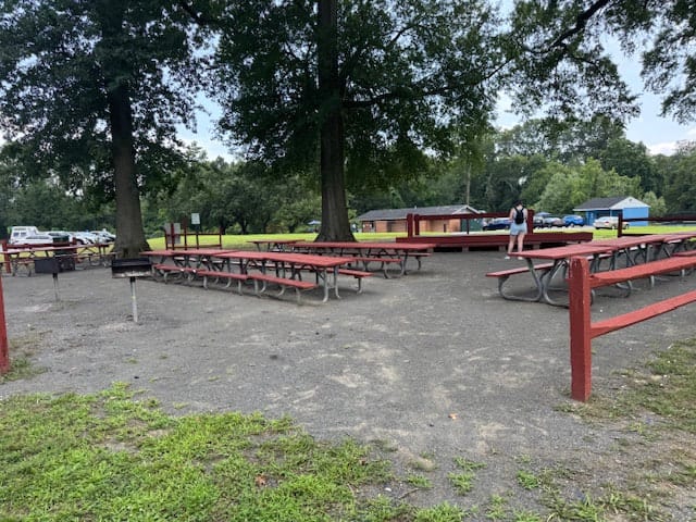A wheelchair-accessible picnic table and grill at Martin Luther King, Jr. Park