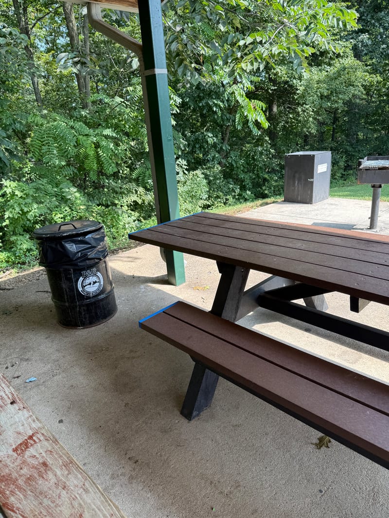 Accessible grills and trash cans at Tuscarora Park