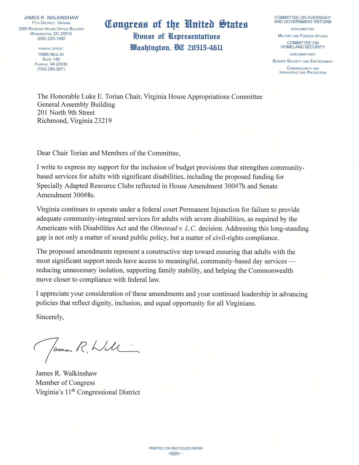 Letter of Support for Debi Alexander