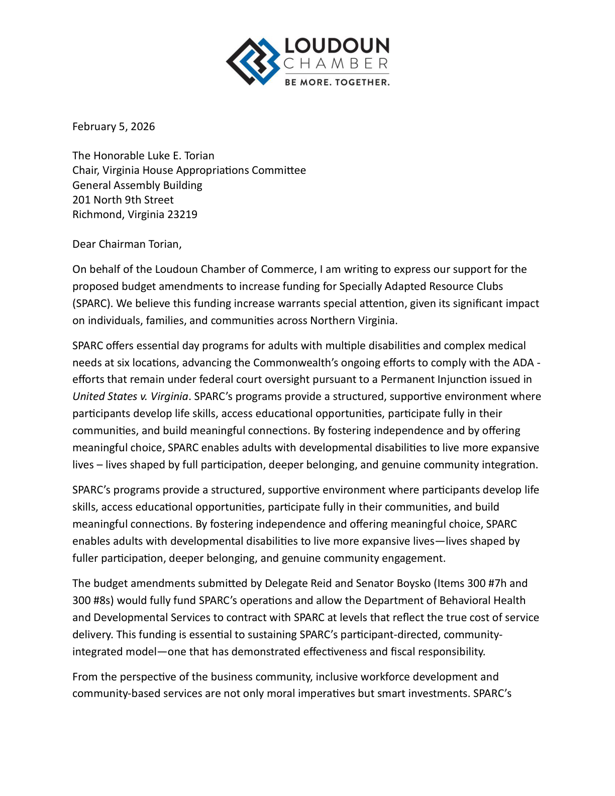 SPARC Budget Request